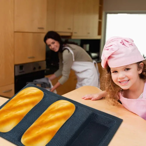 Vista 9 de Formas de pan de silicona de malla moldes de pan de forma cuadrada Bandeja de panadería antiadherente Pan de fibra de vidrio recubierto de silicona