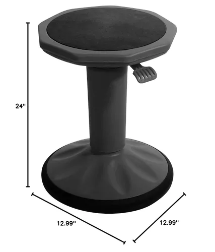 Vista 8 de Pearington SitFree Taburete oscilante de altura ajustable, silla de asiento flexible activa para niños y adultos, escuela y oficina, color negro
