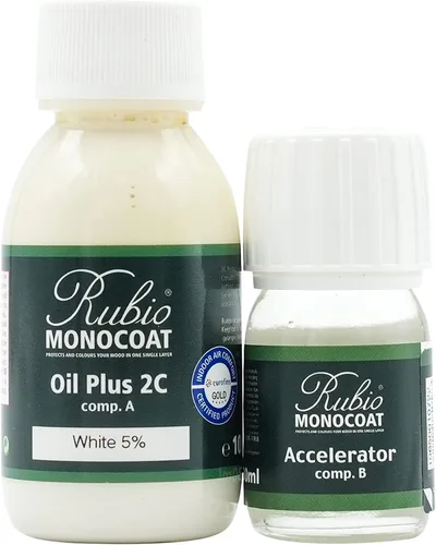 Vista 193 de Rubio Monocoat Tinte y acabado para madera de 650 pies cuadrados - Niebla 5% Oil Plus 2C Aceite de linaza ecológico de secado rápido