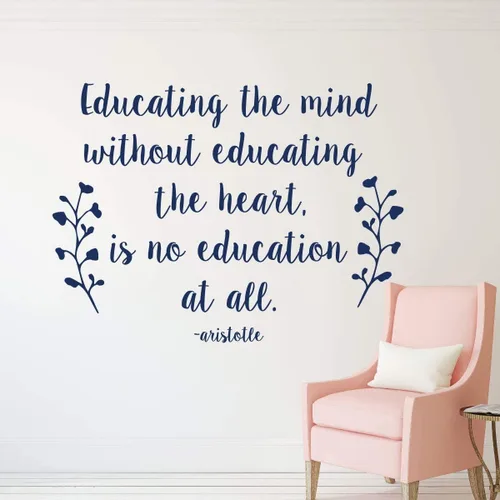 Vista 4 de Aristotle Educational Quote Wall Decal Educating The Mind Without Educating The Heart Removable Vinyl Sticker for Bedroom, Homeschool, Classroom