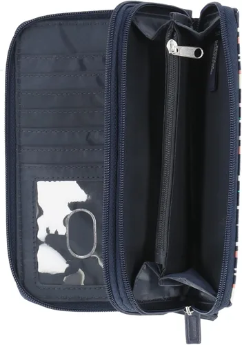 Vista 3 de Nautica On The Double Zip Around - Cartera de mano RFID para mujer con correa de muñeca Listón de cinta