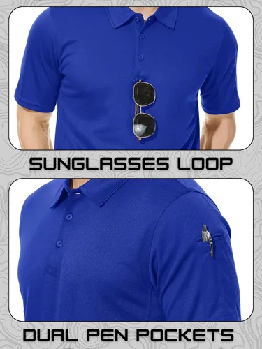 Vista 4 de TACVASEN - Camiseta de cuello polo táctica para hombre, diseño de manga larga y corta, para deportes y uso al aire libre