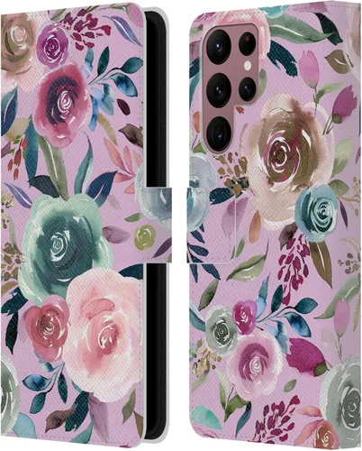 Vista 166 de Head Case Designs Officially Licensed Ninola Abstract Poppies Lilac Floral Leather Wallet Case Compatible with Samsung Galaxy A07 4G
