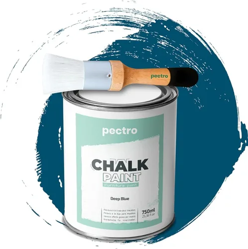 Vista 11 de Pintura de tiza para muebles 25 fl.Oz. (750ml) + Pincel especial de pintura de tiza - Pintura para muebles sin lijar ni imprimar - Pintura de tiza