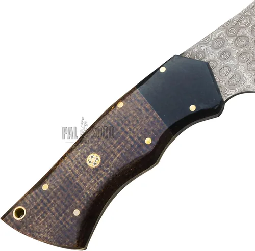 Vista 6 de Cuchillo de acero de Damasco hecho a mano de 12 pulgadas Chopper Edc - Cuchilla con funda - Mppn-8667