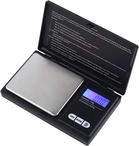 Vista 2 de ZJchao Báscula digital de bolsillo 7.05 oz 0.00 oz Escala de joyería de alta precisión Escala de gramos con plataforma de acero inoxidable