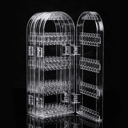 Vista 4 de Soporte organizador transparente de 300 agujeros para aretes, tachuelas, collares, joyas, almacenamiento y organización de hardware y accesorios, 1