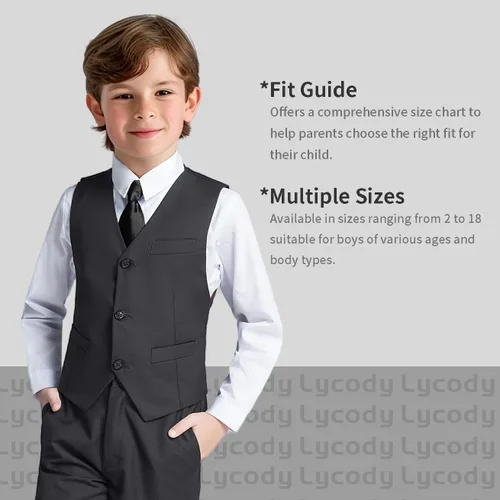Vista 85 de Conjunto de chaleco para niños, trajes formales, trajes de boda, ropa de vestir