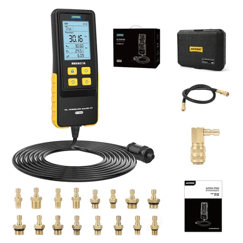 Vista 12 de AUTOOL Juego de medidor de compresión digital automotriz, 0-426PSI 0~29bar para kit de herramienta de prueba de compresión de cilindro de motor