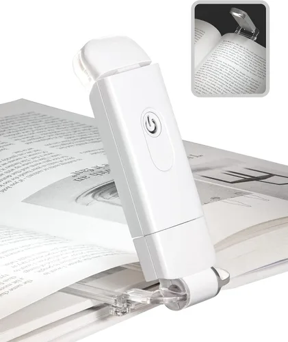 Vista 9 de DEWENWILS Luz de Lectura para Libros con Clip, Luz LED de Clip para Libros para Leer en la Cama, Lámpara de Libro Recargable por USB para Cuidado