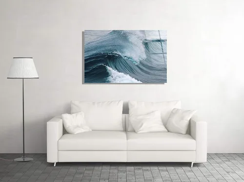 Vista 2 de Genericc Regalo de lujo de vidrio templado de arte de pared de vidrio de impresión de ola de agua