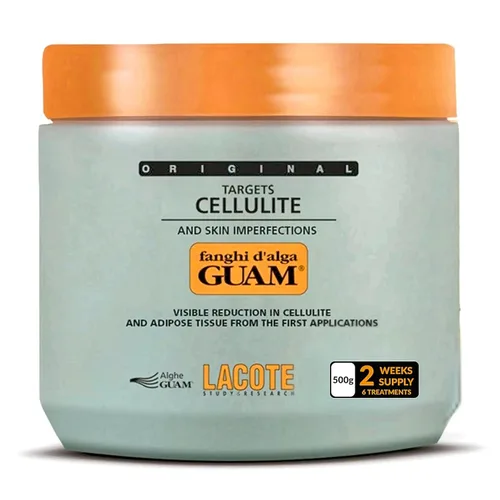 Vista 8 de Guam Barro de algas calientes anticelulíticas – Fórmula original para esculpir muslos y piernas – Tratamiento de estiramiento de la piel (35.27 oz)