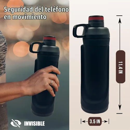 Vista 6 de Botella de agua de desvío con capacidad de 13.5oz - Compartimento oculto definitivo para viajes, playa, automóvil para guardar objetos de valor como