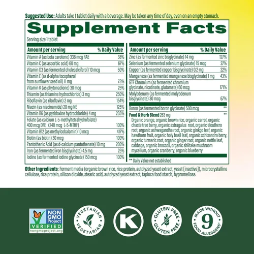Vista 2 de MegaFood Multivitamínico para mujeres 40+ One Daily multivitamínico femenino - con B12 metilado, folato de metilo, vitamina D3, C y zinc