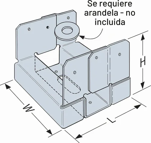 Vista 7 de Simpson Strong Tie Z-Max, base de poste ajustable, 4 por 4, ABA44Z