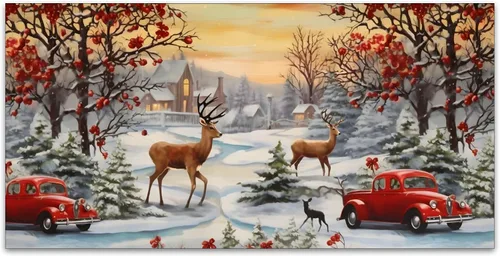Vista 2 de Cubiertas de luz fluorescente de ciervos navideños para aula, 4 x 2 pies, cubierta roja para luz de techo de automóvil, decoración de hospital