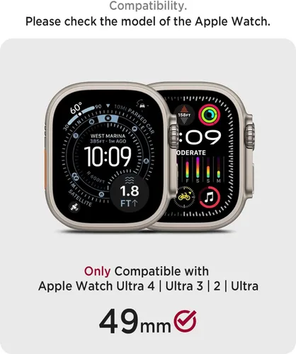 Vista 2 de Miimall - Funda para Apple Watch Ultra 1, 2, 3, 4 de 1.732 pulgadas, galvanoplastia de policarbonato duro [sin protector de pantalla], funda