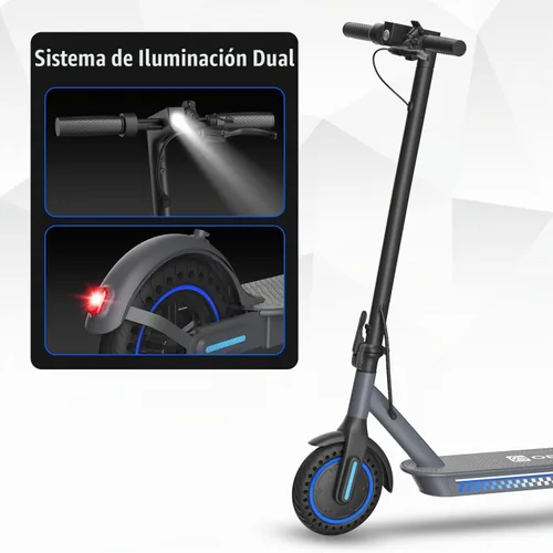 Vista 6 de Electric Scooter Adult 350W/500W Motor, Top 19/22 mph, 8.5'' Solid Tire Azul