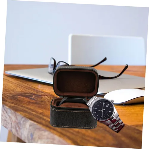 Vista 5 de 2 unids caja de reloj a prueba de golpes caja de reloj caso viaje reloj caso caso para hombres reloj organizador de reloj solo pulsera para hombres