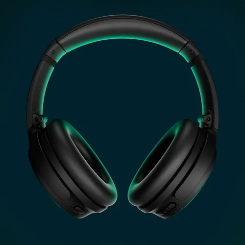 Vista 2 de Bose QuietComfort Auriculares - Auriculares inalámbricos Bluetooth, cancelación activa de ruido supraaurales y micrófono, carga USB-C, graves Negro