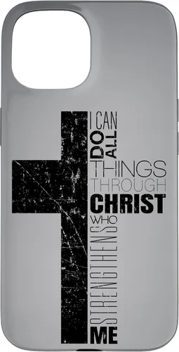 Vista 6 de iPhone XS Max Negro Cristiano Cruz Religiosa Biblia Verso Filipenses 4 13 Caso