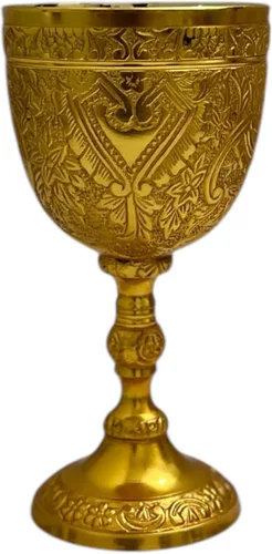 Vista 11 de Cáliz de vino de latón Cáliz Arturo King Cáliz Comunión Cáliz Cáliz Inspirado Medieval Latón envejecido.
