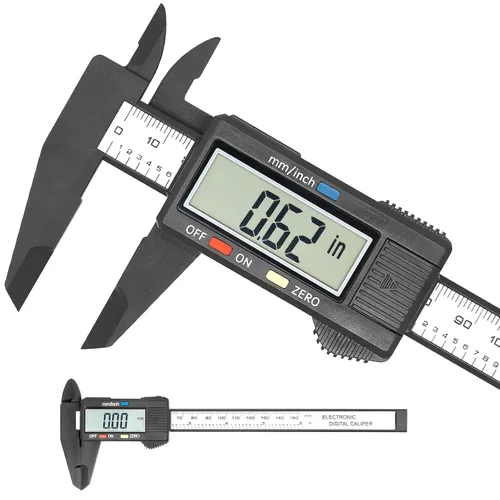 Vista 8 de Calibrador digital de medición precisa, Vizbrite calibrador electrónico de acero inoxidable de 6 pulgadas con nonio y pantalla LCD grande