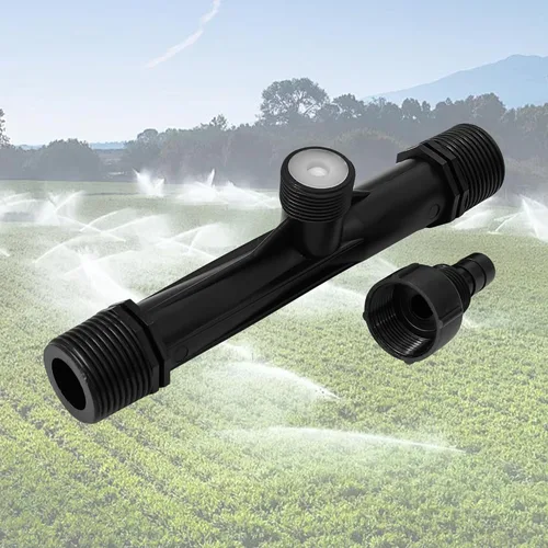 Vista 3 de 2 inyectores de fertilizante Venturi de 1 pulgada, tubo mezclador de riego de plástico negro, dispositivo de sistema de agua agrícola para jardín