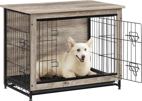 Vista 18 de Feandrea Mueble de Jaula para Perros, Mesa Auxiliar Lateral de 27.2 Pulgadas, Perrera Moderna para Perros en Interior hasta 30 lb, Jaula para Perros