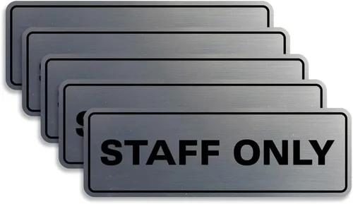 Vista 10 de All Quality Letrero estándar para pared o puerta Fácil instalación Señales de trabajo de oficina Seguridad mejorada – Negro – Pequeño