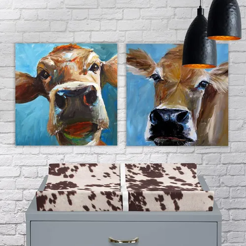 Vista 2 de Funda para cambiador de vaquero occidental, piel de vaca marrón súper suave