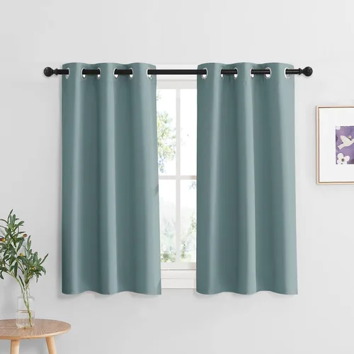 Vista 30 de RYB HOME - Cortinas para armario de 36 pulgadas, cortinas para oscurecer la habitación con ojales resistentes a la oxidación, cortinas de Aqua
