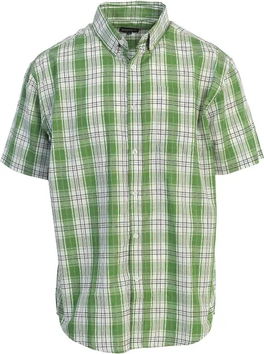 Vista 6 de Gioberti Men's Casual Plaid Button Down Short Sleeve Shirt 1162 - Royal / Negro / Gris