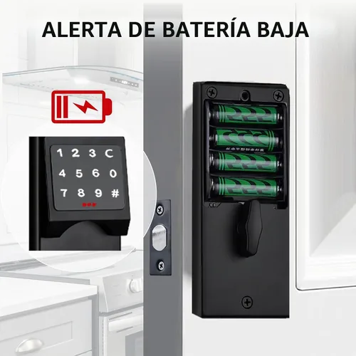 Vista 5 de Manija de doble puerta resistente con teclado táctil y mano izquierda