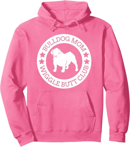 Vista 6 de Bulldog Inglés Mom Wiggle Butt Club Camiseta para mujer Sudadera con capucha Gris asfalto