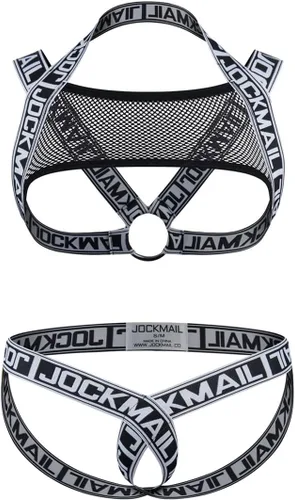 Vista 6 de JOCKMAIL Arnés de fitness para hombre con correa de hombro para hombre, ropa interior elástica cómoda y suspensorio 905+299azul