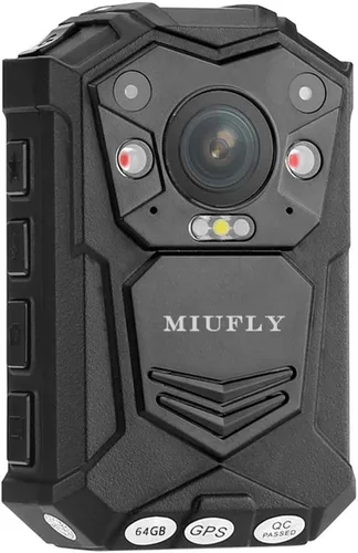 Vista 6 de MIUFLY Cámara Corporal de Policía HD 1296P con Pantalla de 2 Pulgadas, Visión Nocturna, Memoria Integrada de 32G y GPS para Seguridad