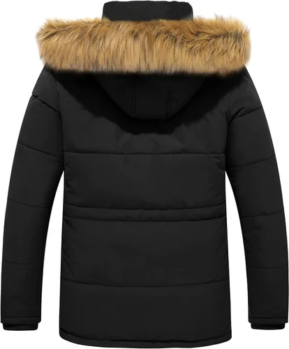 Vista 2 de WenVen - Chaqueta de invierno con capucha para hombre, estilo parka