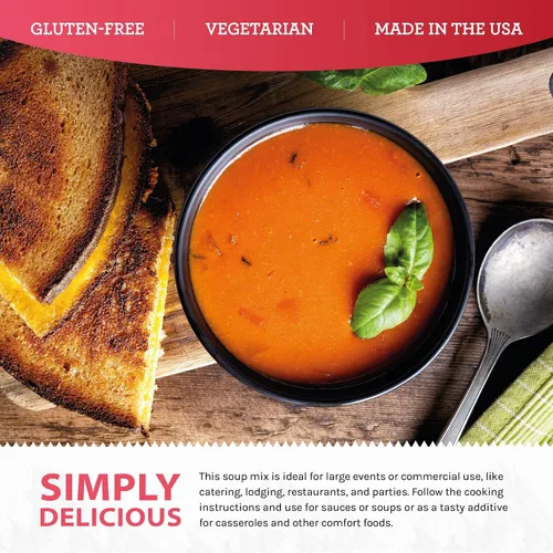 Vista 4 de Simple Kitchen - Mezcla de sopa de tomate y albahaca, 17 porciones para preparación de comidas familiares, vegetariana, sin gluten y liofilizada