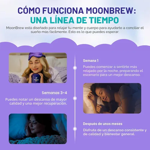Vista 5 de MoonBrew Mezcla de Latte de Vainilla y Magnesio Nocturna, Mezcla de Bebida de Ayuda Natural para el Sueño para Adultos - Polvo Calmante de Apoyo