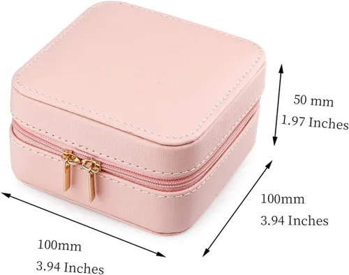Vista 5 de Duomiila - Caja de joyería pequeña, mini organizador de viaje portátil, para anillos, aretes, collares. Un regalo para niñas y mujeres