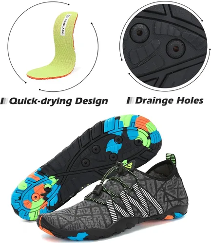Vista 6 de Mishansha - Zapatos de agua para hombres y mujeres, secado rápido, para natación, buceo, surf, deportes acuáticos, piscina, playa, senderismo, yoga.