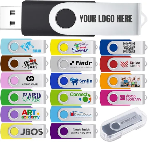 Vista 5 de Unidad flash USB personalizada de 128 MB, paquete de 50 unidades USB personalizadas, unidad USB personalizable, logotipo impreso, regalos