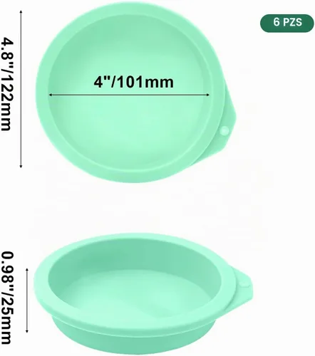Vista 3 de 6 Piezas Moldes para Freidora de Aire, Moldes de Silicona para Huevos en Forma de Huevitos para Tapas de Muffin, Tostadas, Accesorios Antiadherentes