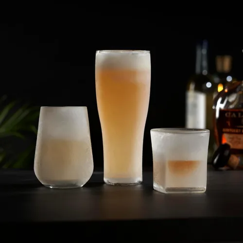 Vista 4 de Viski Glacier - Vaso de cerveza de doble pared con gel refrescante activo, perfecto para bebidas frías en fiestas en interiores y exteriores