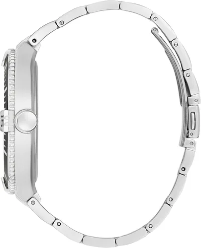 Vista 2 de GUESS US Mens Silver-Tone and Black Analog Watch