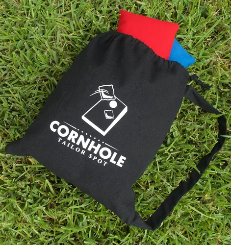 Vista 2 de Bolsa de puf Cornhole con correa para el hombro Negro