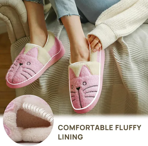 Vista 5 de pantuflas de gato para toda la familia, pies calientes