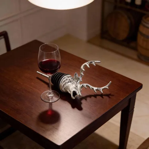 Vista 8 de Aireador de vino tinto de forma animal para bar casero (plata)