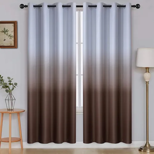 Vista 115 de SimpleHome Cortinas degradadas degradadas para oscurecer la habitación de 36 pulgadas de largo para dormitorio, con ojales y bloqueo de luz Negro